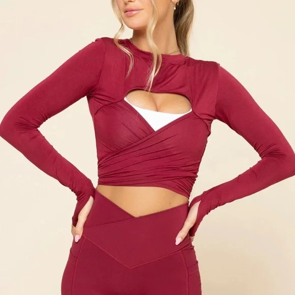 Bow back long sleeve in Ruby - Picture 2 of 8
